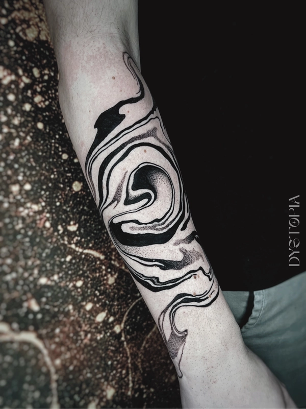 Tatouage Abstrait Dystopia Tatouage Cicatrisé Unam Noir