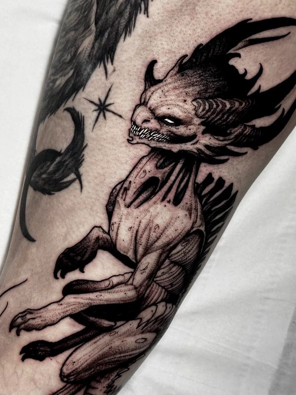 Tattoo Darkwork Unam Noir Tatouage Cicatrisé Unam Noir